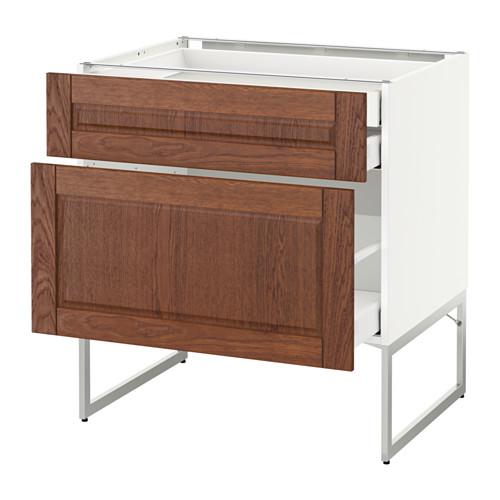 МЕТОД / МАКСИМЕРА Напольн шкаф 2фронт пнл/2низ/1вс ящ - белый, Филипстад коричневый, 80x60x60 см МЕТОД / МАКСИМЕРА Напольн шкаф 2фронт пнл/2низ/1вс ящ - белый, Филипстад коричневый, 80x60x60 см