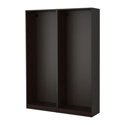 ПАКС 2 каркаса гардеробов - черно-коричневый