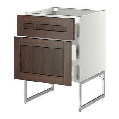 МЕТОД / ФОРВАРА Наполн шк 2 фрнт/3 средн ящ - 60x60x60 см, Эдсерум под дерево коричневый, белый МЕТОД / ФОРВАРА Наполн шк 2 фрнт/3 средн ящ - 60x60x60 см, Эдсерум под дерево коричневый, белый