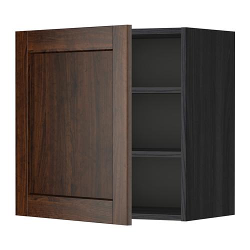 МЕТОД Шкаф навесной с полкой - под дерево черный, Эдсерум под дерево коричневый, 60x60 см МЕТОД Шкаф навесной с полкой - под дерево черный, Эдсерум под дерево коричневый, 60x60 см