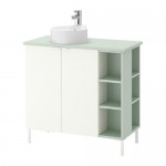 ЛИЛЛОНГЕН/ВИСКАН / ГУТВИКЕН Шкаф п/раковину с 2 дв/2 откр полк - бледно-зеленый