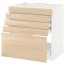 МЕТОД / ФОРВАРА Напольн шк д/вар панели/5фасад/4ящ - белый, Аскерсунд под светлый ясень, 80x60 см