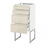 МЕТОД / МАКСИМЕРА Нплн шк 4 фронт/2 низк/2средн ящ - белый, Воксторп глянцевый светло-бежевый, 40x37x60 см МЕТОД / МАКСИМЕРА Нплн шк 4 фронт/2 низк/2средн ящ - белый, Воксторп глянцевый светло-бежевый, 40x37x60 см