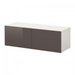 БЕСТО Стеллаж с дверьми - белый/Тофта глянцевый/серый БЕСТО Стеллаж с дверьми - белый/Тофта глянцевый/серый