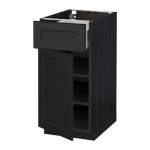 МЕТОД / ФОРВАРА Напольный шкаф с ящиком/дверью - 40x60 см, Лаксарби черно-коричневый, под дерево черный МЕТОД / ФОРВАРА Напольный шкаф с ящиком/дверью - 40x60 см, Лаксарби черно-коричневый, под дерево черный