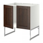 МЕТОД Напольн шкаф д раковины+2 двери - белый, Эдсерум под дерево коричневый МЕТОД Напольн шкаф д раковины+2 двери - белый, Эдсерум под дерево коричневый