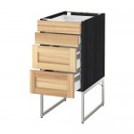 МЕТОД / МАКСИМЕРА Нплн шк 4 фронт/2 низк/2средн ящ - под дерево черный, Торхэмн естественный ясень, 40x60x60 см