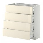 МЕТОД / МАКСИМЕРА Напольн шкаф 4 фронт панели/4 ящика - 80x37 см, Рингульт глянцевый кремовый, белый МЕТОД / МАКСИМЕРА Напольн шкаф 4 фронт панели/4 ящика - 80x37 см, Рингульт глянцевый кремовый, белый