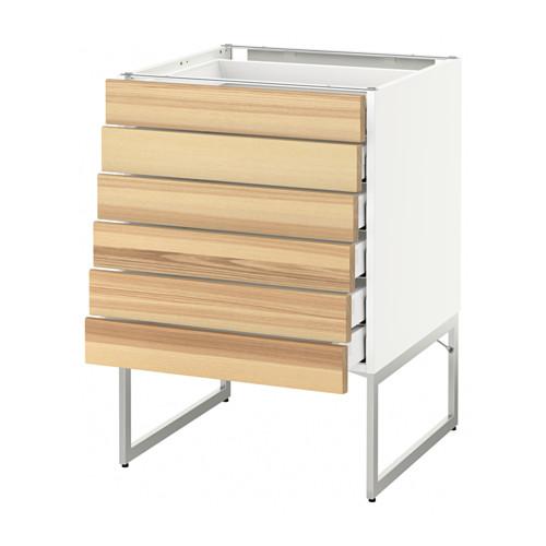 МЕТОД / МАКСИМЕРА Напольн шкаф 6фронт пнл/6 низ ящ - белый, Торхэмн естественный ясень, 60x60x60 см МЕТОД / МАКСИМЕРА Напольн шкаф 6фронт пнл/6 низ ящ - белый, Торхэмн естественный ясень, 60x60x60 см