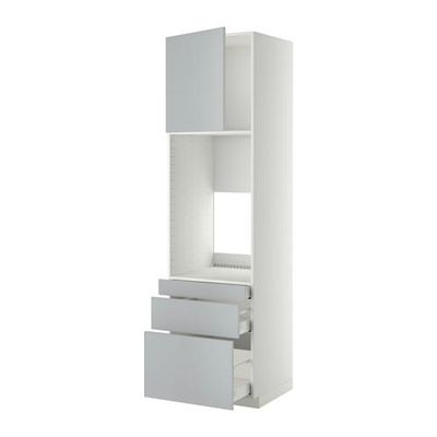 МЕТОД / МАКСИМЕРА Выс шкаф д/двойн духовки/3ящ/дверца - 60x60x220 см, Веддинге серый, белый МЕТОД / МАКСИМЕРА Выс шкаф д/двойн духовки/3ящ/дверца - 60x60x220 см, Веддинге серый, белый