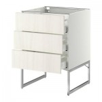 МЕТОД / МАКСИМЕРА Нплн шк 3 фрнт/3 средн ящика - 60x60x60 см, Росдаль белый ясень, белый