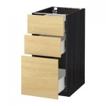 МЕТОД / ФОРВАРА Напольный шкаф с 3 ящиками - 40x60 см, Тингсрид под березу, под дерево черный МЕТОД / ФОРВАРА Напольный шкаф с 3 ящиками - 40x60 см, Тингсрид под березу, под дерево черный
