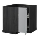 МЕТОД Угл напольн шкаф с вращающ секц - Веддинге серый, под дерево черный МЕТОД Угл напольн шкаф с вращающ секц - Веддинге серый, под дерево черный