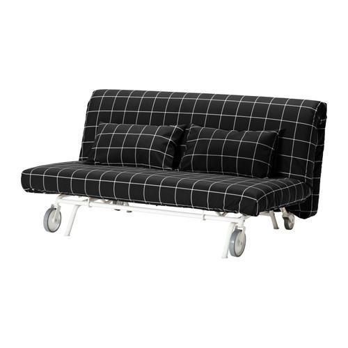 IKEA / PS LEVOS Sofa seng 2-sæde - Rute sort, Rute sort (398.743.88) - anmeldelser, pris, hen til indkøbe