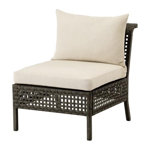 КУНГСХОЛЬМЕН Садовое легкое кресло - черно-коричневый/Холло бежевый