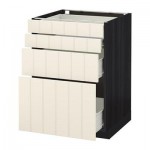 МЕТОД / ФОРВАРА Напольн шкаф 4 фронт панели/4 ящика - 60x60 см, Хитарп белый с оттенком, под дерево черный МЕТОД / ФОРВАРА Напольн шкаф 4 фронт панели/4 ящика - 60x60 см, Хитарп белый с оттенком, под дерево черный