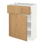 МЕТОД / ФОРВАРА Напольный шкаф с ящиком/дверью - 60x37 см, Экестад дуб, белый МЕТОД / ФОРВАРА Напольный шкаф с ящиком/дверью - 60x37 см, Экестад дуб, белый