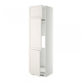 МЕТОД Выс шкаф для хол/мороз с 3 дверями - 60x60x220 см, Лаксарби белый, белый