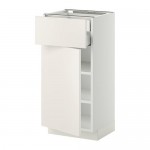 METOD напольн шкаф двр/фр пнл/плк/2низ ящ цвет алюминия