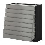 МЕТОД / МАКСИМЕРА Наполн шкаф 8 фронт/8 низк ящиков - под дерево черный, Будбин серый, 80x37 см МЕТОД / МАКСИМЕРА Наполн шкаф 8 фронт/8 низк ящиков - под дерево черный, Будбин серый, 80x37 см