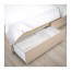 MALM высокий каркас кровати/4 ящика дубовый шпон, беленый/Леирсунд 140x200 cm