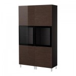 БЕСТО Комбинация д/хранения с зерк дверц - черно-коричневый/Тофта БЕСТО Комбинация д/хранения с зерк дверц - черно-коричневый/Тофта