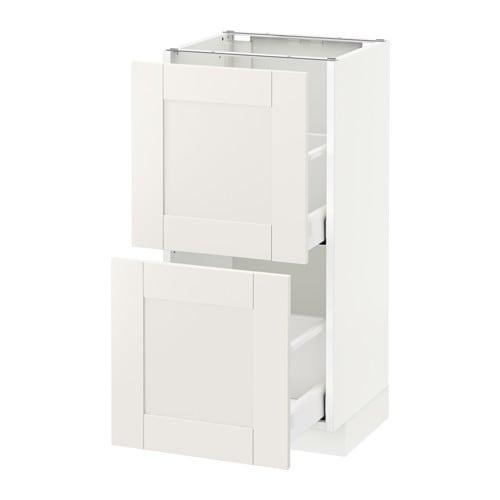 МЕТОД / МАКСИМЕРА Напольный шкаф с 2 ящиками - белый, Сэведаль белый, 40x37 см