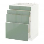 МЕТОД / ФОРВАРА Нап шкаф д/духовки/4фасада/3ящика - белый, Калларп глянцевый светло-зеленый, 60x60 см МЕТОД / ФОРВАРА Нап шкаф д/духовки/4фасада/3ящика - белый, Калларп глянцевый светло-зеленый, 60x60 см