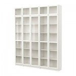 БИЛЛИ Шкаф книжный со стеклянной дверью - белый, 200x237 см