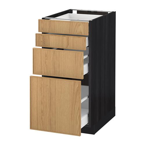 МЕТОД / МАКСИМЕРА Напольн шкаф 4 фронт панели/4 ящика - под дерево черный, Экестад дуб, 40x60 см МЕТОД / МАКСИМЕРА Напольн шкаф 4 фронт панели/4 ящика - под дерево черный, Экестад дуб, 40x60 см