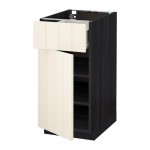МЕТОД / ФОРВАРА Напольный шкаф с ящиком/дверью - 40x60 см, Хитарп белый с оттенком, под дерево черный МЕТОД / ФОРВАРА Напольный шкаф с ящиком/дверью - 40x60 см, Хитарп белый с оттенком, под дерево черный