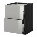 МЕТОД / ФОРВАРА Наполн шк 2 фрнт/3 средн ящ - под дерево черный, Гревста нержавеющ сталь, 60x60 см МЕТОД / ФОРВАРА Наполн шк 2 фрнт/3 средн ящ - под дерево черный, Гревста нержавеющ сталь, 60x60 см