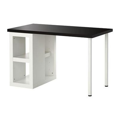 ЛИННМОН/УЛЬРИК Стол - черно-коричневый/белый