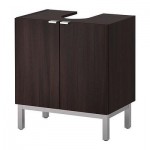 ЛИЛЛОНГЕН Шкаф п/раковину с 2 дверцами - черно-коричневый