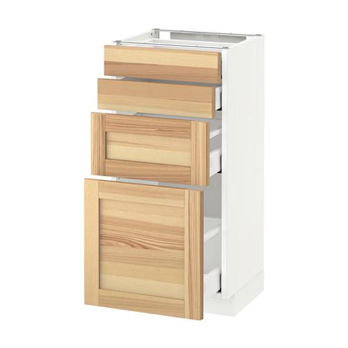 МЕТОД / МАКСИМЕРА Напольн шкаф 4 фронт панели/4 ящика - белый, Торхэмн естественный ясень, 40x37 см МЕТОД / МАКСИМЕРА Напольн шкаф 4 фронт панели/4 ящика - белый, Торхэмн естественный ясень, 40x37 см