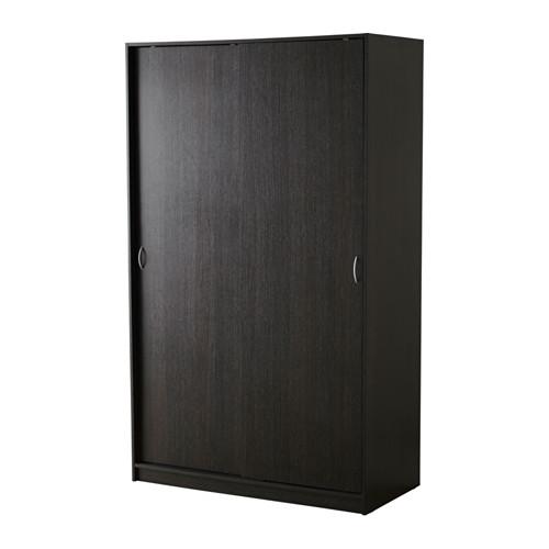 ТОДАЛЕН Гардероб с 2 раздвижными дверцами - черно-коричневый