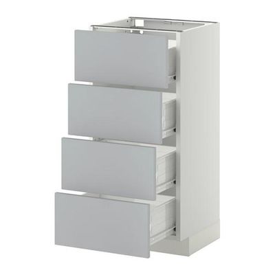 МЕТОД / ФОРВАРА Напольн шкаф 4 фронт панели/4 ящика - 40x37 см, Веддинге серый, белый МЕТОД / ФОРВАРА Напольн шкаф 4 фронт панели/4 ящика - 40x37 см, Веддинге серый, белый