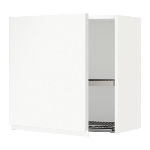 METOD шкаф навесной с сушкой белый/Воксторп матовый белый 60x60 см