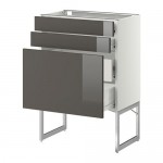 МЕТОД / ФОРВАРА Напольн шкаф 3фронт пнл/2низ/2ср ящ - 60x37x60 см, Рингульт глянцевый серый, белый МЕТОД / ФОРВАРА Напольн шкаф 3фронт пнл/2низ/2ср ящ - 60x37x60 см, Рингульт глянцевый серый, белый