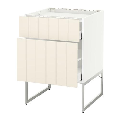 МЕТОД / МАКСИМЕРА Напольн шкаф/2фронт пнл/3ящика - -, Хитарп белый с оттенком, 60x60x60 см