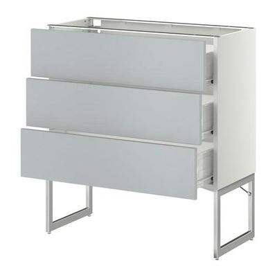 МЕТОД / ФОРВАРА Нплн шк 3 фрнт/3 средн ящика - 80x37x60 см, Веддинге серый, белый МЕТОД / ФОРВАРА Нплн шк 3 фрнт/3 средн ящика - 80x37x60 см, Веддинге серый, белый