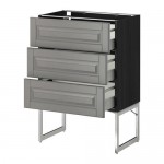 МЕТОД / МАКСИМЕРА Нплн шк 3 фрнт/3 средн ящика - под дерево черный, Будбин серый, 60x37x60 см МЕТОД / МАКСИМЕРА Нплн шк 3 фрнт/3 средн ящика - под дерево черный, Будбин серый, 60x37x60 см