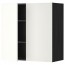 МЕТОД Навесной шкаф с полками/2дверцы - под дерево черный, Хэггеби белый, 80x80 см
