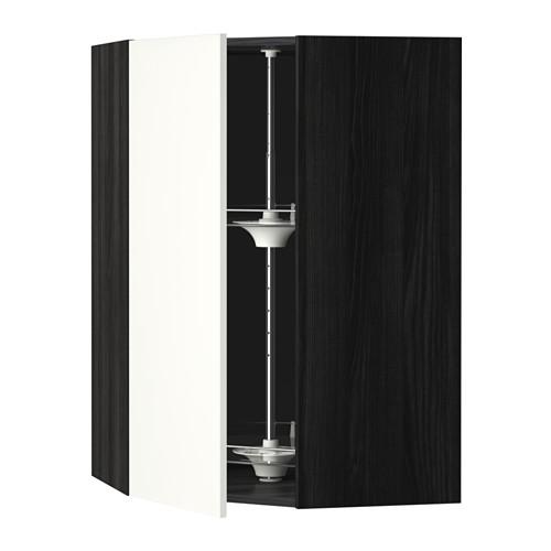 METOD угл нвсн шкф с вращающ секц черный/Хэггеби белый 68x100 см