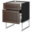 МЕТОД / МАКСИМЕРА Напольн шкаф 2фронт пнл/2низ/1вс ящ - под дерево черный, Эдсерум под дерево коричневый, 60x60x60 см