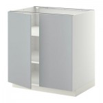 МЕТОД Напол шкаф с полками/2двери - 80x60 см, Веддинге серый, белый