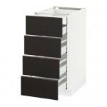 МЕТОД / МАКСИМЕРА Нплн шк 4фрнт/2нзк/3срд ящ - белый, Кунгсбакка антрацит, 40x60 см МЕТОД / МАКСИМЕРА Нплн шк 4фрнт/2нзк/3срд ящ - белый, Кунгсбакка антрацит, 40x60 см