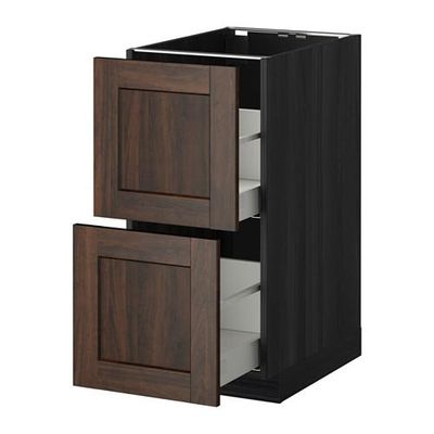 МЕТОД / МАКСИМЕРА Напольн шкаф 2фрнт/2выс ящ - 40x60 см, Эдсерум под дерево коричневый, под дерево черный МЕТОД / МАКСИМЕРА Напольн шкаф 2фрнт/2выс ящ - 40x60 см, Эдсерум под дерево коричневый, под дерево черный