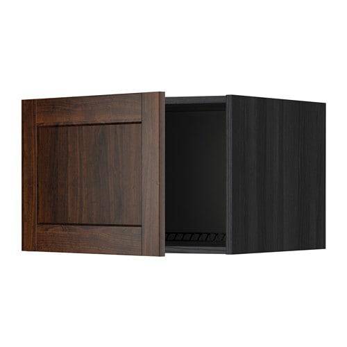 МЕТОД Верх шкаф на холодильн/морозильн - под дерево черный, Эдсерум под дерево коричневый, 60x40 см