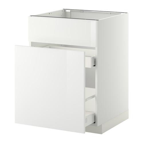 МЕТОД / МАКСИМЕРА Нап шк п/мойку/сорт мус/1дврц/2ящ - белый, Рингульт глянцевый белый